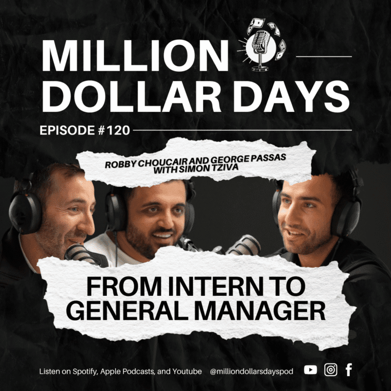 Long form podcast story highlighting Simon’s journey from unpaid construction intern to General Manager, focusing on leadership, pressure, and real world experience over credentials.