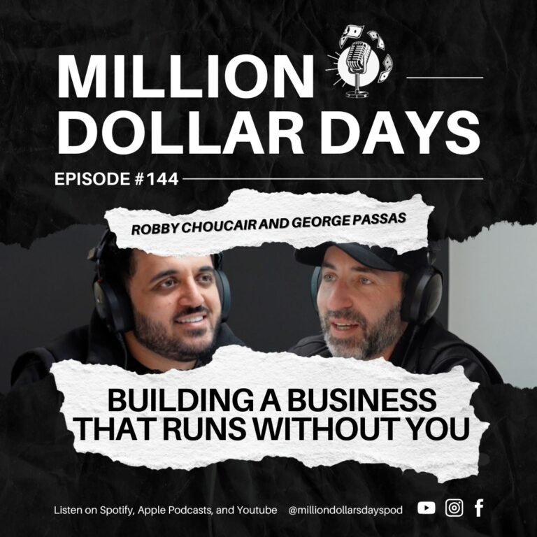 Podcast episode graphic about building a business that runs independently without constant owner involvement.