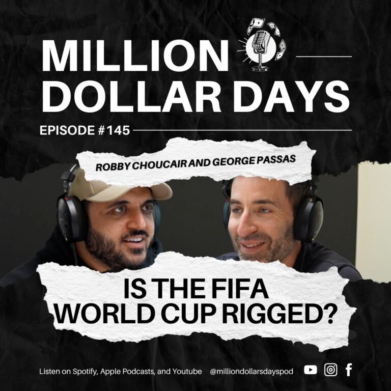 Episode cover discussing whether the FIFA World Cup is rigged and the controversy behind it.